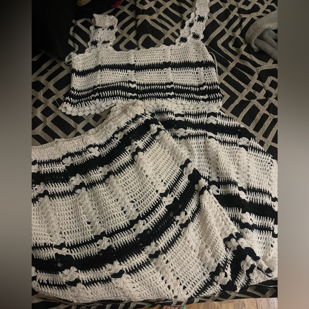 Women’s Free People Donni Sweater Set Midi Skirt Tank Crochet Coverup